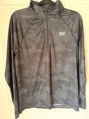 Everlast Black & Gray Camouflage Half-Zip Performance Top